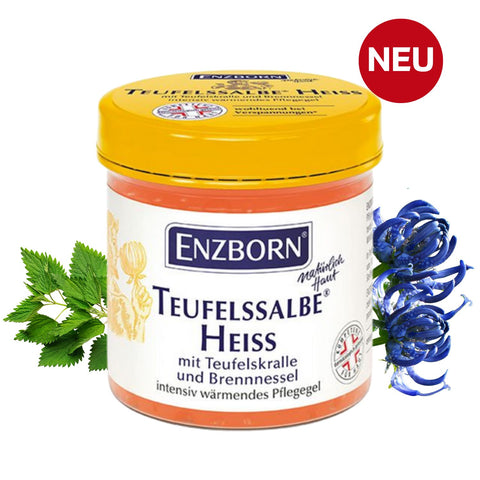 ENZBORN Teufelssalbe Heiss 200 ml Dose - intensiv wärmendes Pflegegel für Muskeln und Gelenke mit Teufelskralle und Brennnessel. | Naturpräparate Dieterich